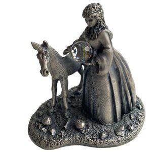 Tudor Mint The Virgin And The Unicorn Pewter Figurine​​​​​​​​​​​